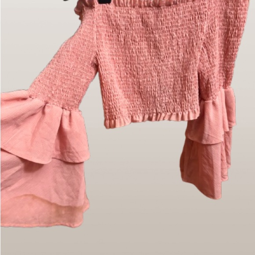 SHEIN Pink Ruffled Crop Top
